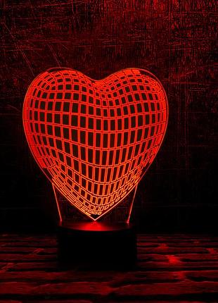 Сменная пластина для 3d ламп "сердце" 3dtoyslamp