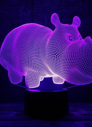 Сменная пластина для 3d ламп "бегемот" 3dtoyslamp