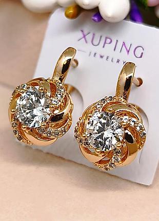 Серьги медзолото размер 18×11 мм английская застежка xuping 6108