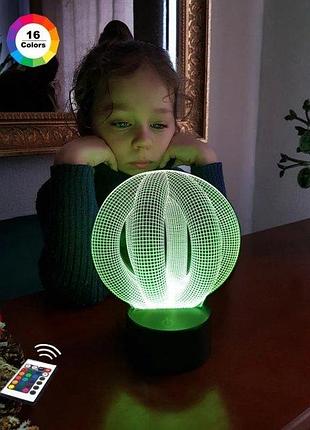 3d нічник "цілість" (волічне зображення) + пульт дк + мережевий адаптер + батарейки (3 ааа) 3dtoyslamp