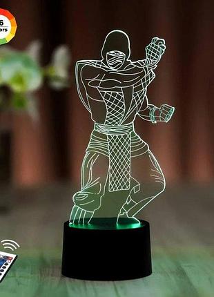 3d-нічник "асасин" (волічне зображення) + пульт дк + мережевий адаптер + батарейки (3 ааа) 3dtoyslamp