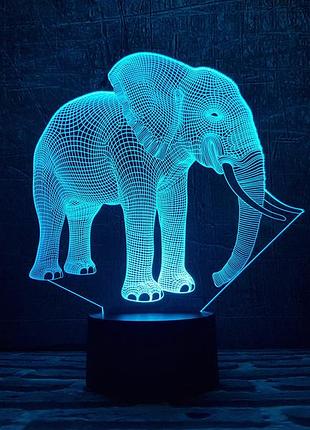 Сменная пластина для 3d ламп "слон 2" 3dtoyslamp