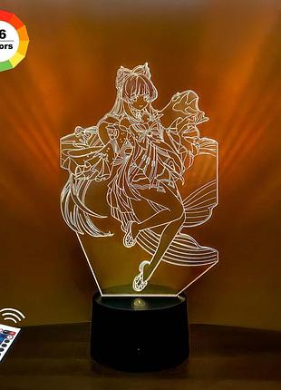 3d-нічник genshin impact "сангономія кокомі" (увачне зображення)+ батарейки (3аа) 3dtoyslamp
