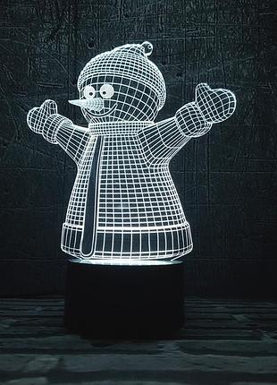 Сменная пластина для 3d светильников "снеговик " 3dtoyslamp
