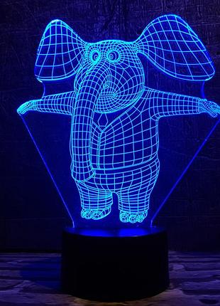 Сменная пластина для 3d ламп "слоник" 3dtoyslamp