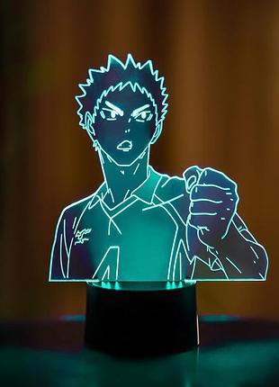 3d ночник "хаджиме иваизуми" (увеличенное изображение) +пульт ду+сетевой адаптер +батарейки (3ааа) 3dtoyslamp