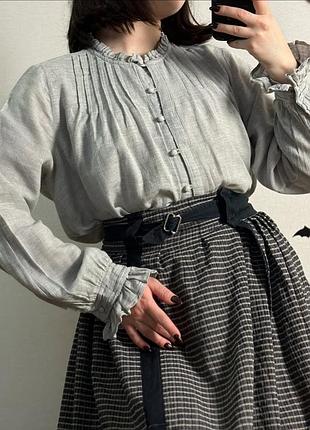 Сіра сорочка у вінтажному стилі бавовна