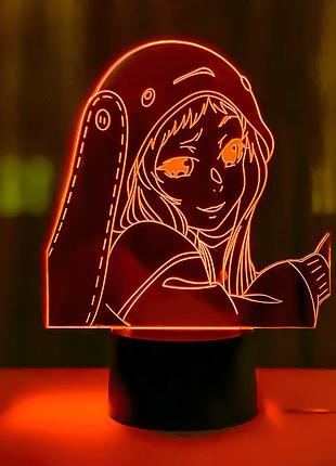 3d ночник "руна йомозуки" (увеличенное изображение) + пульт ду + сетевой адаптер +батарейки (3ааа) 3dtoyslamp