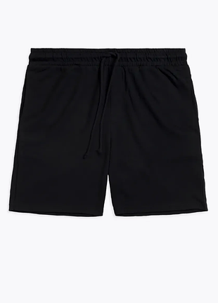 Шорты мужские для дома и тренировок свободного кроя  atlantic  hmb‑004 черные
