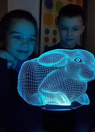 Сменная пластина для 3d светильников "кролик 2" 3dtoyslamp