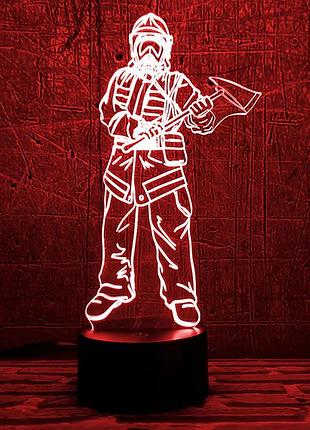 Сменная пластина для 3d светильников "пожарный 3" 3dtoyslamp