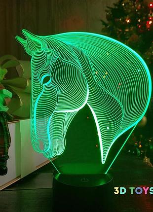Сменная пластина для 3d светильников "лошадка 3" 3dtoyslamp