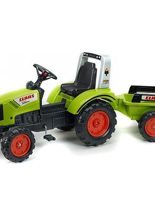 Детский педальный трактор claas arion 430 с прицепом falk 1040ab