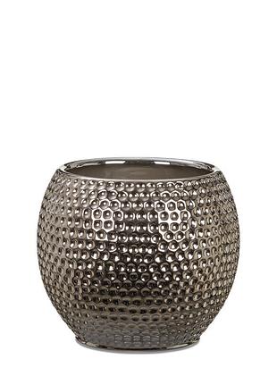 Кашпо для цветов, mercury, керамика, 11", серебристо-черный