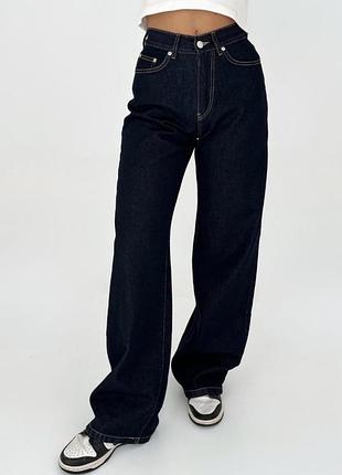 Темно сині прямі джинси від бренду denim co
