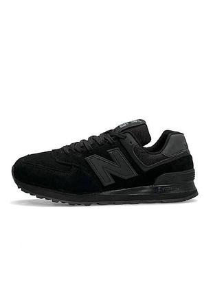 Чоловічі кросівки new balance 574 full suede all black