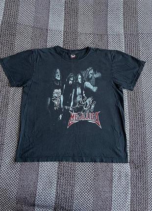 Hot rock metallica футболка чоловіча унісекс big logo print street style vintage оригінал б у