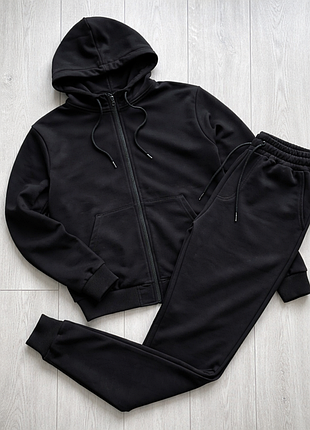 Демисезонный спортивный костюм зип-худи и штаны повседневный весенний летний осенний легкий качественный из двунитки мужской женской унисекс парни