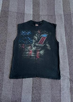 Harley davidson майка чоловіча безрукавка rock vintage street style print оригінал б у