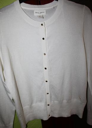 Новая белая кофта, кардиган, размер l, наш 52-54 от holly whyte