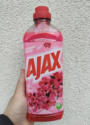 Универсальное моющее средство ajax f↑te des fleurs hibiscus 1 л — для пола и поверхностей, 24 ч свежести