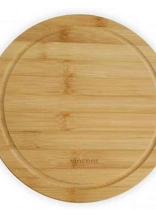 Дошка кухонна кругла бамбук 24х24х1,2 см vc-2103-24 тм vincent