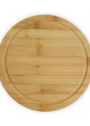 Дошка кухонна кругла бамбук 28х28х1,2 см vc-2103-28 тм vincent