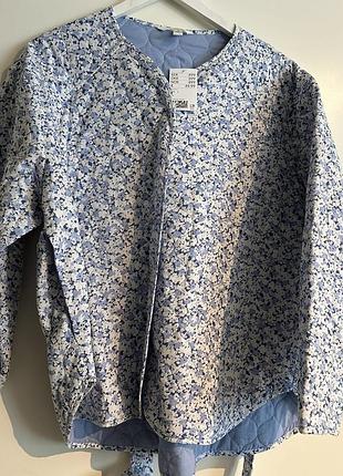 Бавовняний стьобаний кардиган бомбер h&m