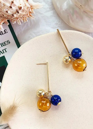 Дизайнерские серьги под cos стеклянные шары