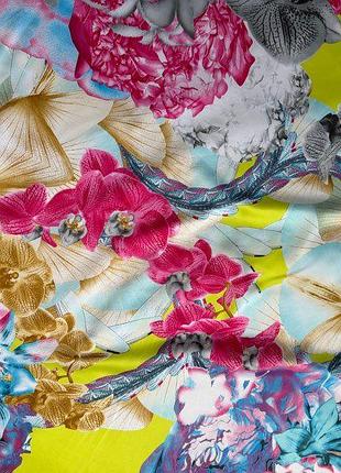 Хустка  з квітковими мотивами та орхідеями 90x90 см,  h&m (galeries lafayette)