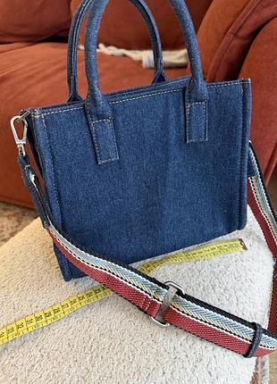Джинсова сумка з ремінцем через плече