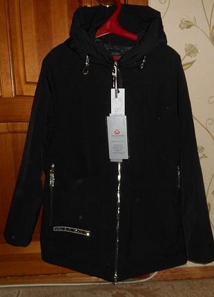Черная деми куртка р.4xl/5xl, качество отличное.