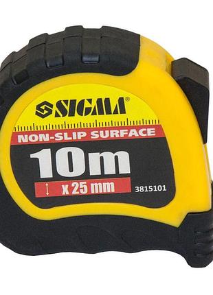 Рулетка sigma shiftlock 10м измерительный инструмент с противоскользящим покрытием для точных замеров dm-11 2