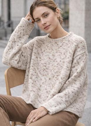 В’язаний светр oversize | 44–48 | меланж беж