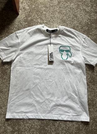 Біла чоловіча футболка karl lagerfeld