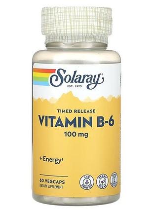 Solaray vitamin b-6 100 mg 60 капсул