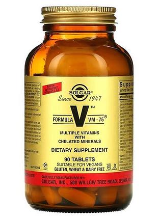 Solgar formula v vm-75 90 таблеток
