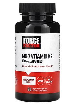 Force factor mk-7 vitamin k2 100 mcg 60 растительных капсул