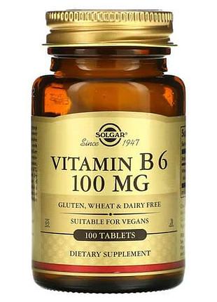 Solgar vitamin b6 100 mg 100 таблеток