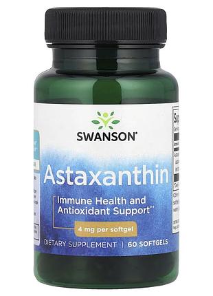 Swanson astaxanthin 4 mg / мг 60 жидких капсул