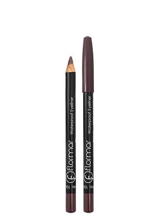 Карандаш для глаз flormar waterpoof eyeliner водостойкий no 106 темно-коричневый