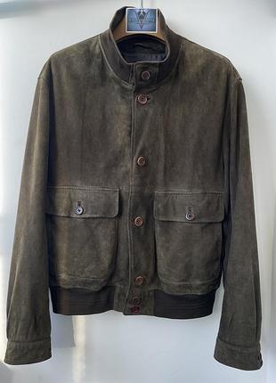 Чоловіча  замшева ( шкіряна ) вінтажна куртка vintage 90s boss hugo boss leather goatskin l/xl (50)