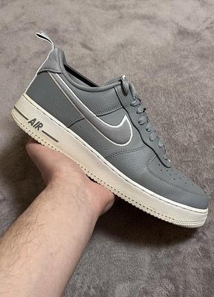 Nike air force 1 '07 lv8 44р 28см кросівки шкіряні сірого кольору