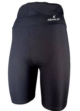 Велосипедки треки в рубчик женские черные m