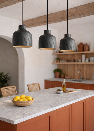 Черная люстра из ясеня ручной работы (1283)