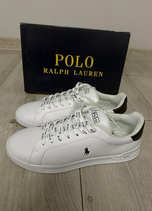 Білі шкіряні кросівки / кеди polo ralph lauren