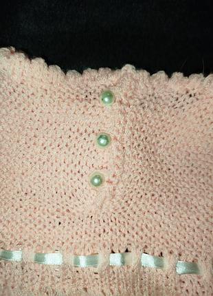 Платье розовое вязаное 3