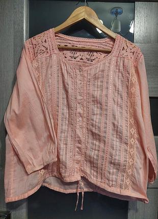 Женская хлопковая блуза river island с кружевом