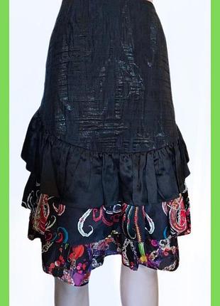 Міді спідниця вінтаж christian lacroix bazar, лакруа, бавовна р. 36 s франція, оригнал