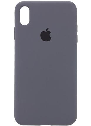 Чохол silicone case full protective (aa) для apple iphone xs max (6.5") сірий / dark gray